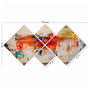 Wallity Cuadro Decorativo de MDF Multicolor (Set de 4 Piezas)